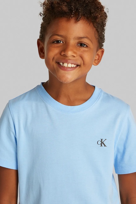 Calvin Klein Jeans t-shirt bawełniany dziecięcy 2-pack IB0IB01093.128.176.PPYA niebieski