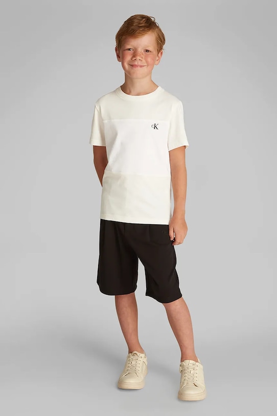 Fiú Calvin Klein Jeans gyerek pamut póló 2 db IB0IB02441.128.176.PPYA bézs