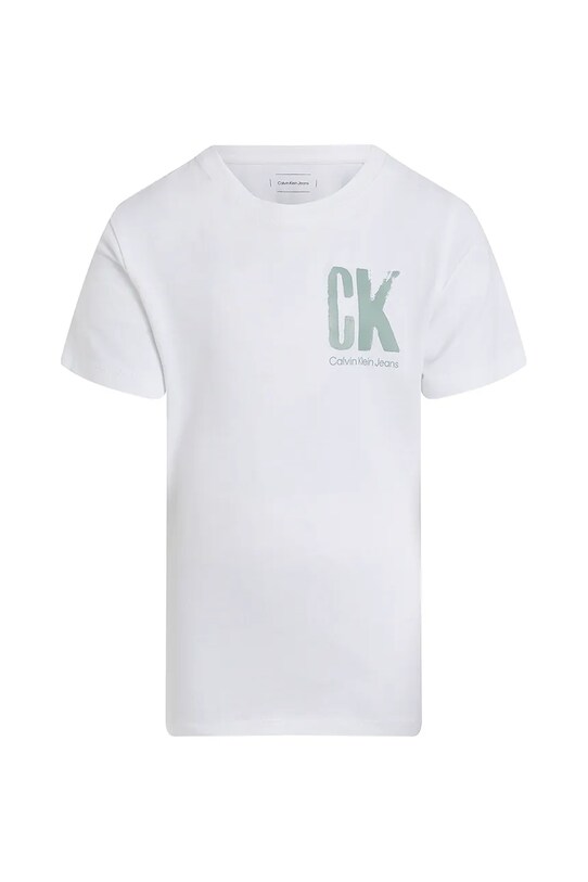 Детская хлопковая футболка Calvin Klein Jeans IB0IB02447.104.116.PPYA белый SS25