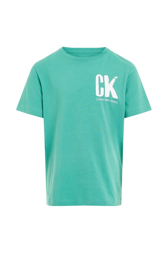 Calvin Klein Jeans gyerek pamut póló IB0IB02447.128.176.PPYA zöld SS25