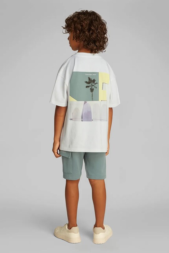 Calvin Klein Jeans tricou de bumbac pentru copii uni alb IB0IB02449.PPYA