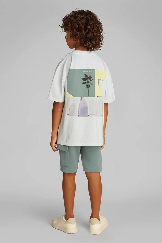 Calvin Klein Jeans tricou de bumbac pentru copii uni alb IB0IB02449.PPYA