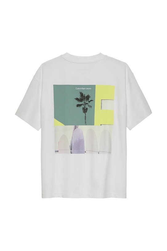 Băieți Calvin Klein Jeans tricou de bumbac pentru copii IB0IB02449.PPYA alb