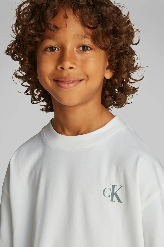 Calvin Klein Jeans tricou de bumbac pentru copii IB0IB02449.PPYA alb