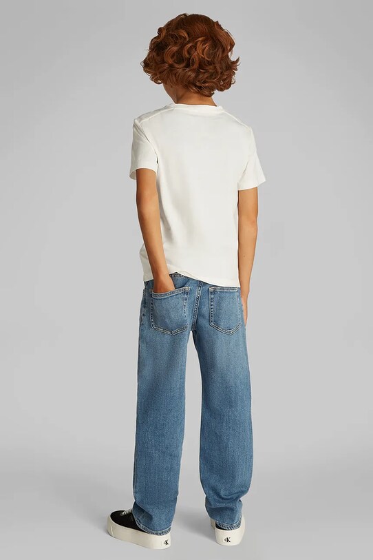 Детская хлопковая футболка Calvin Klein Jeans белый IB0IB02451.PPYA