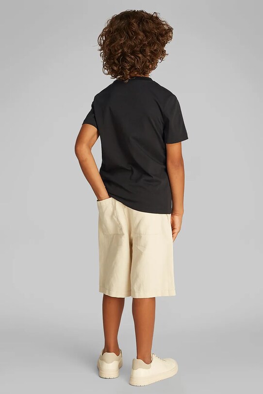Детская хлопковая футболка Calvin Klein Jeans чёрный IB0IB02451.PPYA