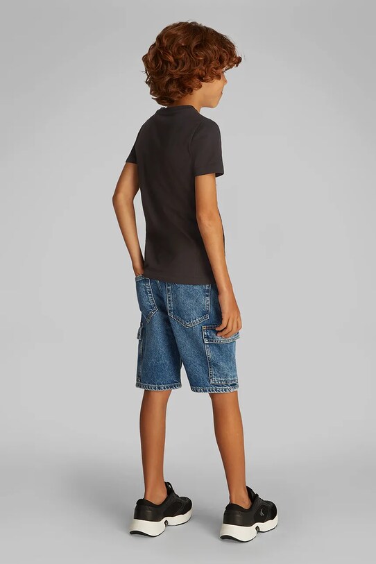 Дитяча бавовняна футболка Calvin Klein Jeans чорний IB0IB02454.PPYA