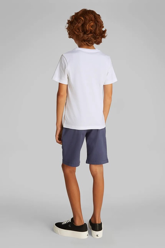 Детска памучна тениска Calvin Klein Jeans бял IB0IB02456.128.176.PPYA