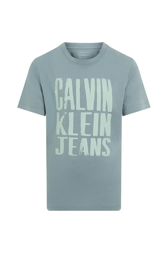 Calvin Klein Jeans t-shirt bawełniany dziecięcy IB0IB02459.128.176.PPYA turkusowy SS25