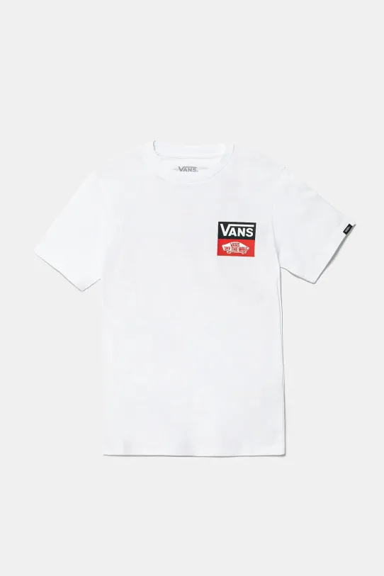 Vans tricou de bumbac pentru copii OG LOGO print alb VN000GDGWHT1