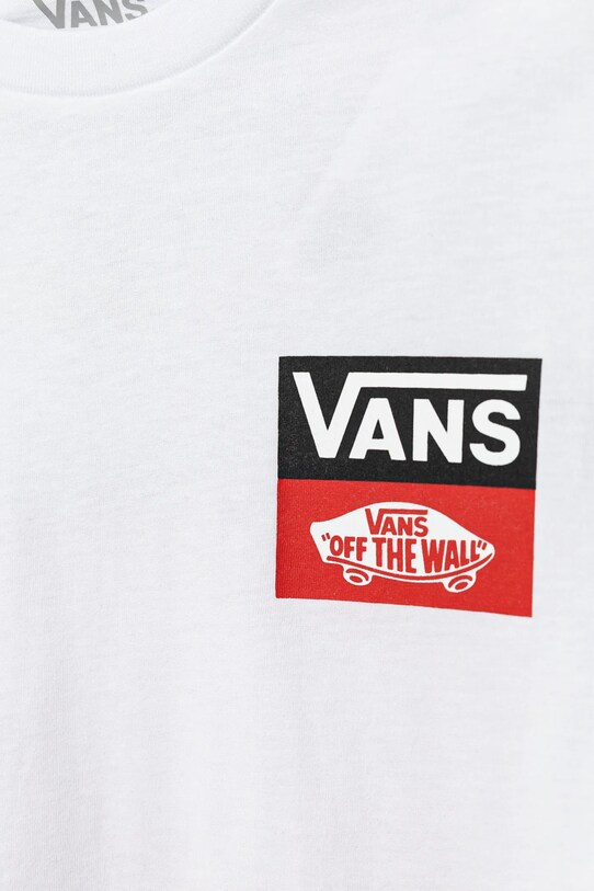 Dečki Otroška bombažna kratka majica Vans OG LOGO VN000GDGWHT1 bela