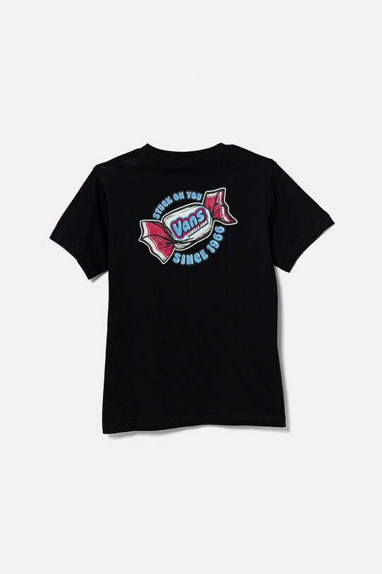 Vans tricou de bumbac pentru copii Stuck On VN000MMKBLK1 negru SS25