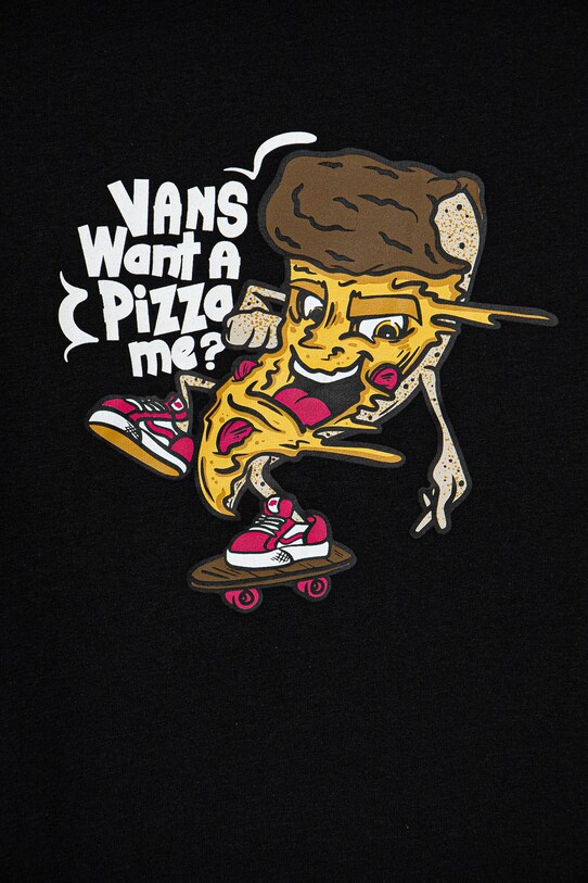 CHLAPEC Dětské bavlněné tričko Vans Pizza Me VN000MMMBLK1 černá