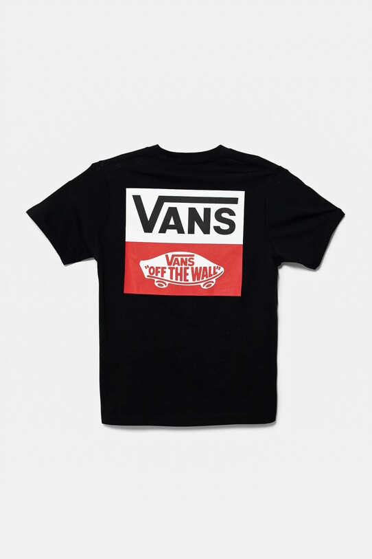 Otroška bombažna kratka majica Vans OG LOGO VN000GDGBLK1 črna SS25