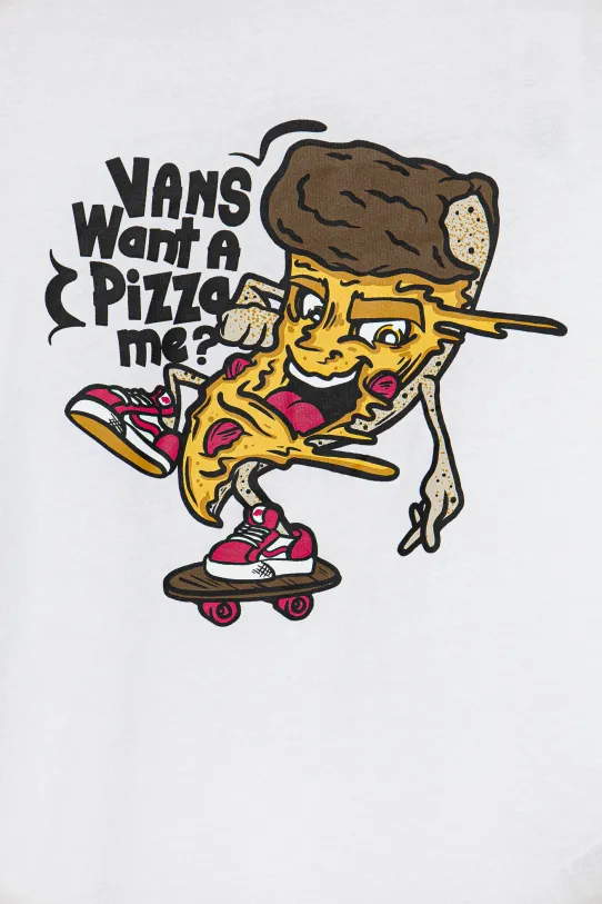 Chlapec Detské bavlnené tričko Vans Pizza Me VN000NQ2WHT1 biela