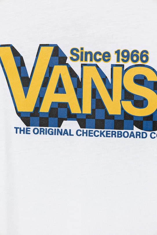 Băieți Vans tricou de bumbac pentru copii Checker Drop VN000MK6WHT1 alb