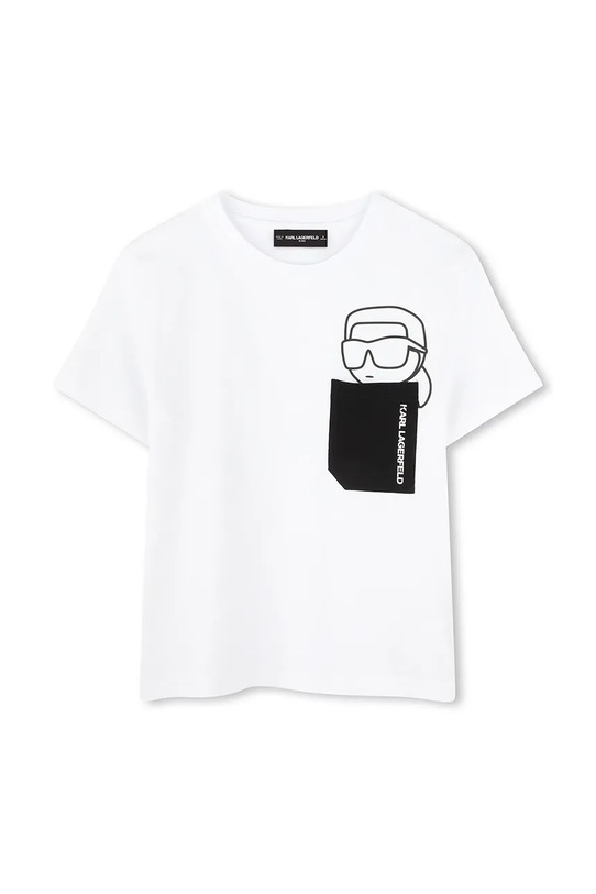 Karl Lagerfeld t-shirt bawełniany dziecięcy Z30423.86.108 biały SS25