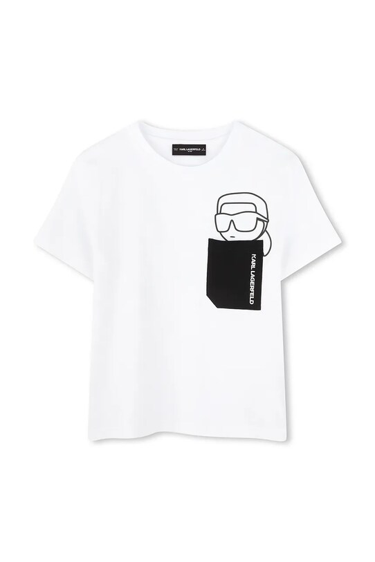 Karl Lagerfeld t-shirt bawełniany dziecięcy Z30423.114.150 biały SS25