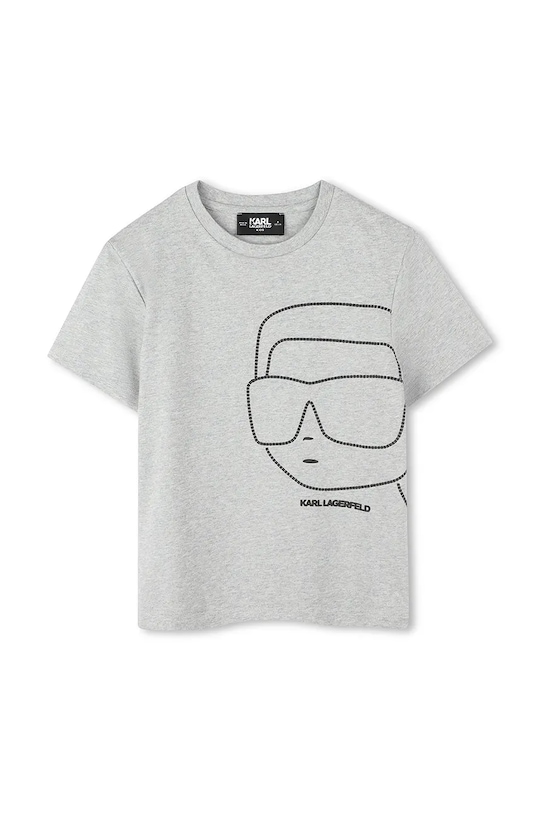 Παιδικό βαμβακερό μπλουζάκι Karl Lagerfeld Z30425.114.150 γκρί SS25