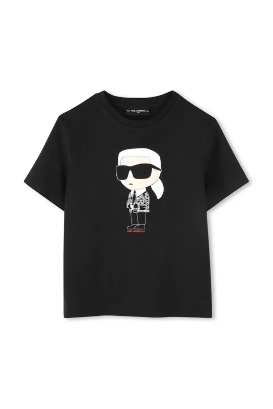 Дитяча бавовняна футболка Karl Lagerfeld бавовна чорний Z30438.114.150