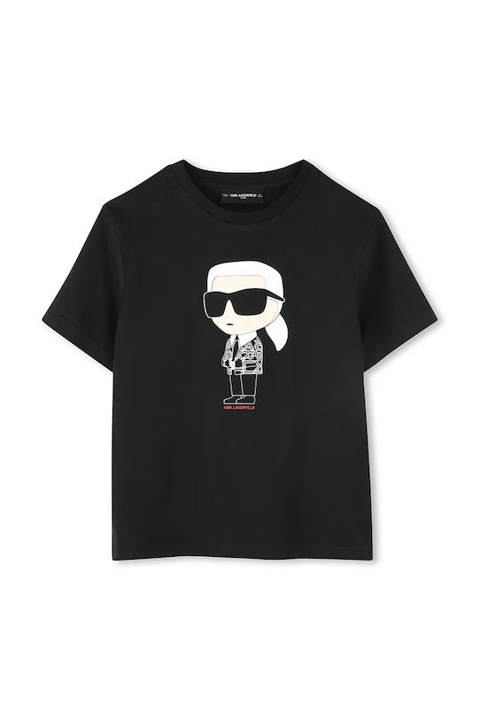 Детская хлопковая футболка Karl Lagerfeld хлопок чёрный Z30438.162.174