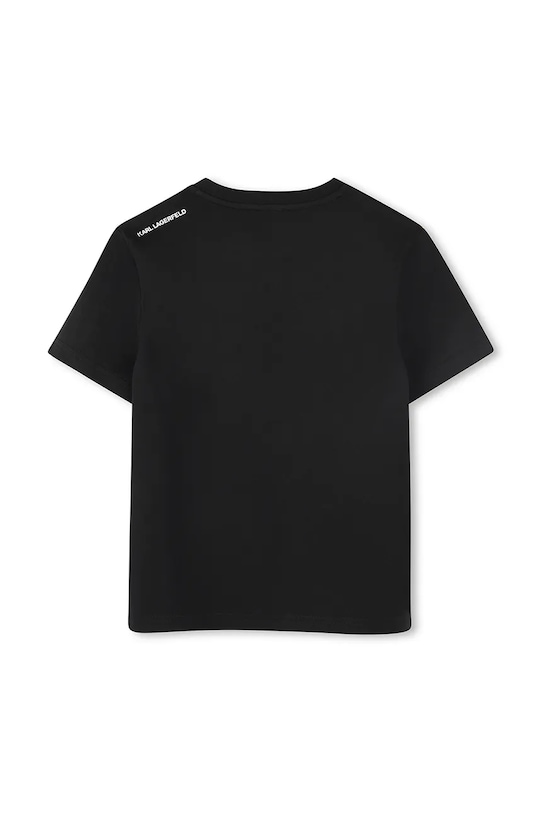 Детская хлопковая футболка Karl Lagerfeld Z30438.162.174 чёрный SS25
