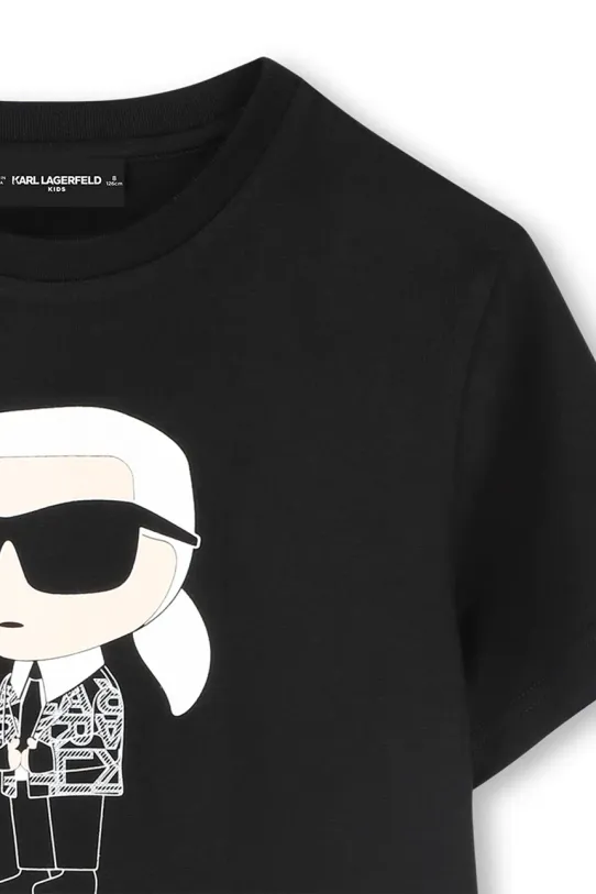 Мальчик Детская хлопковая футболка Karl Lagerfeld Z30438.162.174 чёрный