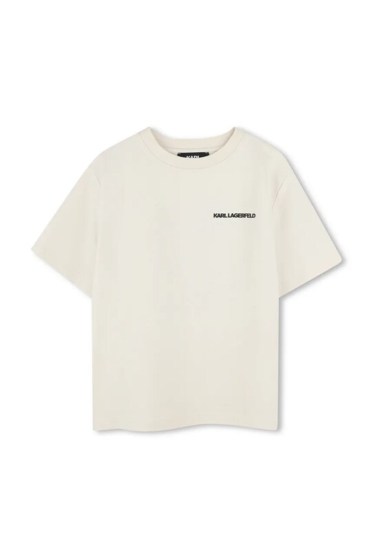Karl Lagerfeld t-shirt bawełniany dziecięcy Z30440.86.108 beżowy SS25