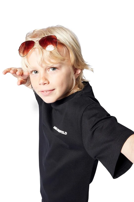 Karl Lagerfeld gyerek pamut póló fekete Z30440.86.108