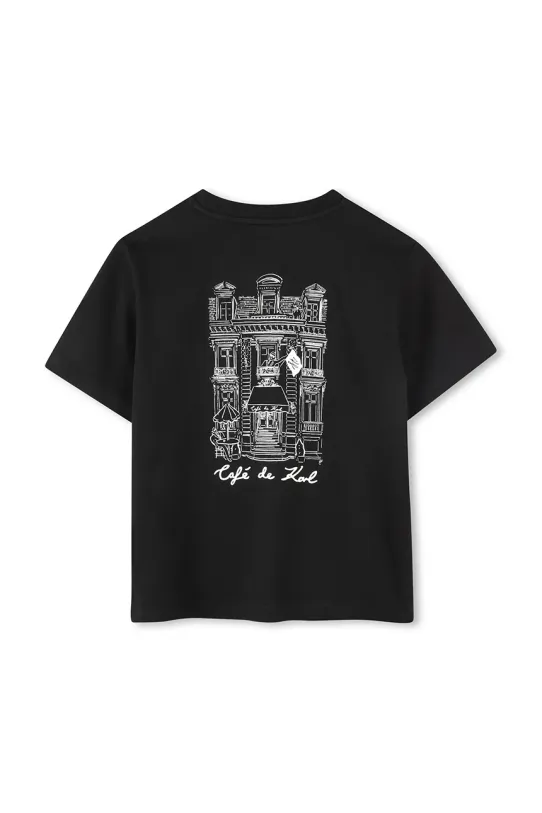 Băieți Karl Lagerfeld tricou de bumbac pentru copii Z30440.114.150 negru