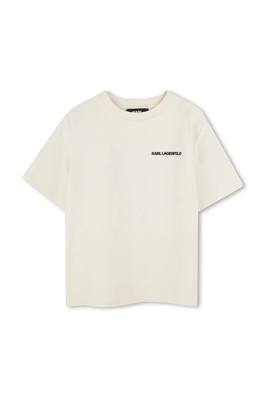 Дитяча бавовняна футболка Karl Lagerfeld Z30440.162.174 бежевий SS25