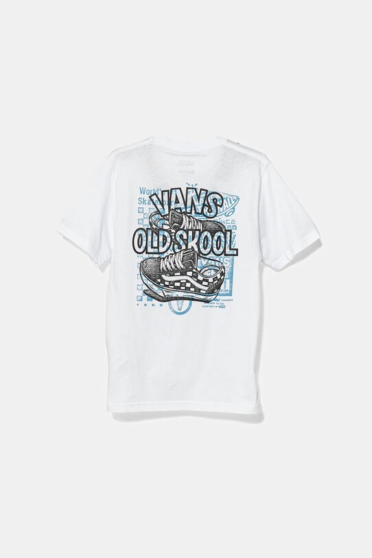 Vans tricou de bumbac pentru copii Old Skool VN000MKUWHT1 alb SS25