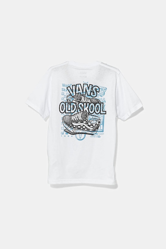 Vans tricou de bumbac pentru copii Old Skool VN000MKUWHT1 alb SS25