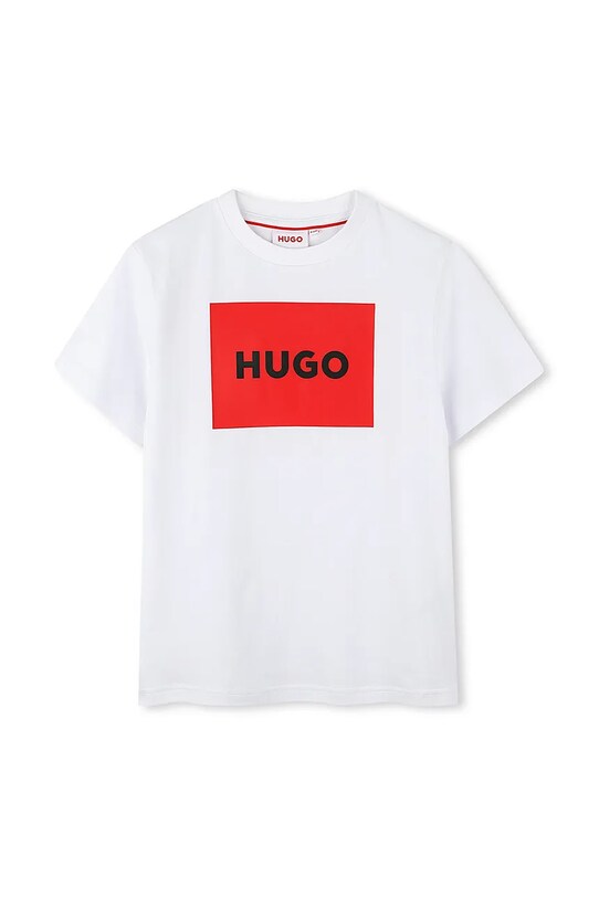 Дитяча бавовняна футболка HUGO G00334.114.150 білий SS25