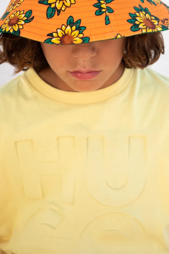 Chłopiec HUGO t-shirt bawełniany dziecięcy G00337.162.174 żółty