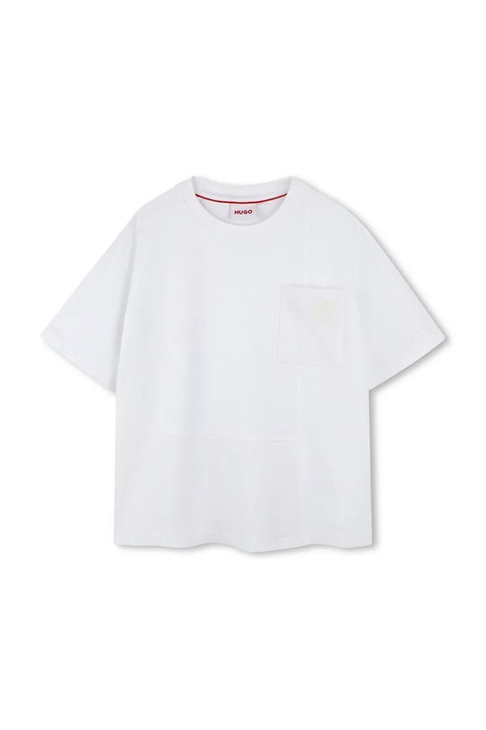 HUGO tricou de bumbac pentru copii uni alb G00342.162.174