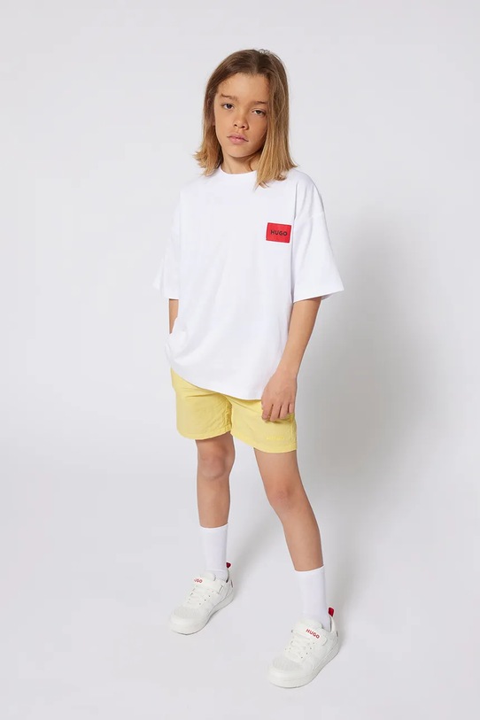 HUGO tricou de bumbac pentru copii alb G00345.114.150