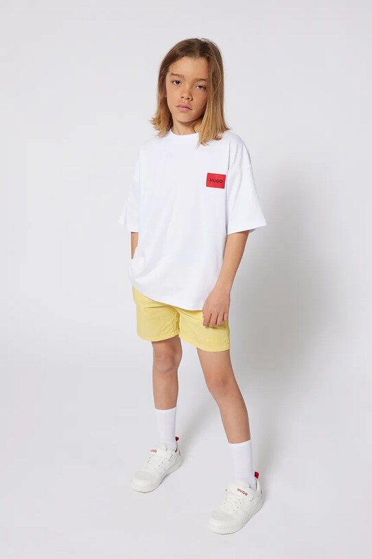 HUGO tricou de bumbac pentru copii alb G00345.162.174