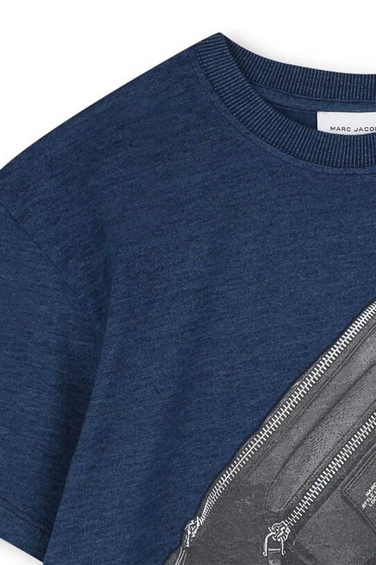 Παιδικό βαμβακερό μπλουζάκι Marc Jacobs μπλε W60453.156