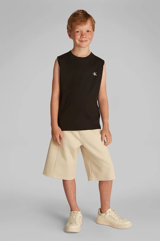 Мальчик Детская хлопковая футболка Calvin Klein Jeans 2 шт IB0IB02443.128.176.PPYA чёрный