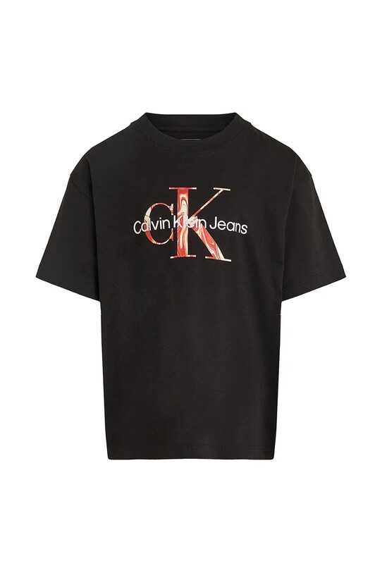 Дитяча бавовняна футболка Calvin Klein Jeans IB0IB02453.PPYA чорний SS25