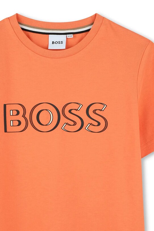 BOSS t-shirt bawełniany dziecięcy pomarańczowy J52034.102.108