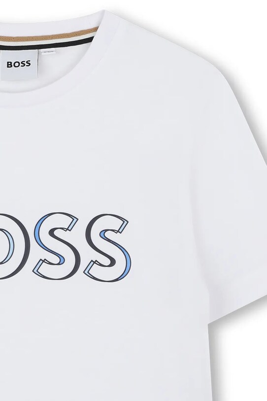 Хлопчик Дитяча бавовняна футболка BOSS J52034.114.150 білий