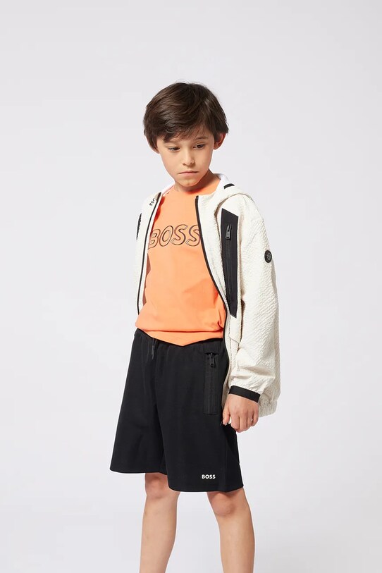 BOSS t-shirt bawełniany dziecięcy J52034.162.174 pomarańczowy