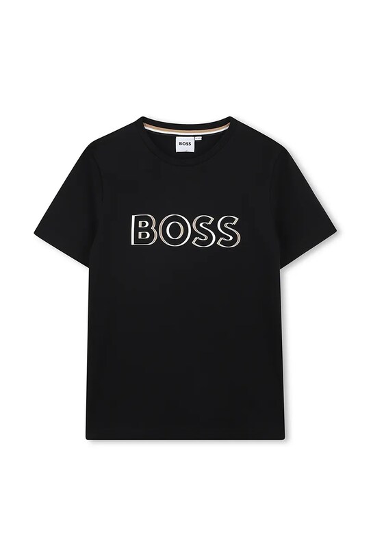 Детская хлопковая футболка BOSS хлопок чёрный J52034.162.174