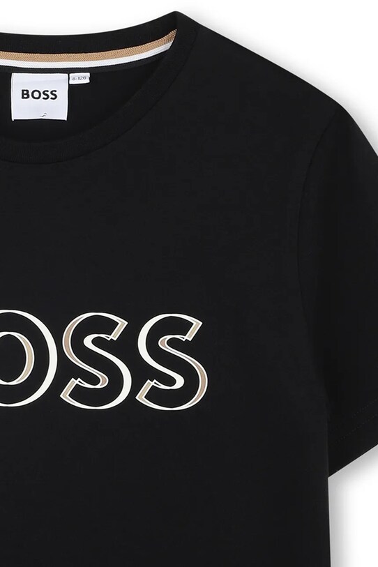 Мальчик Детская хлопковая футболка BOSS J52034.162.174 чёрный