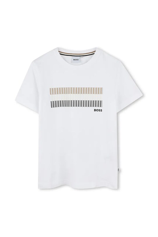 BOSS t-shirt bawełniany dziecięcy nadruk biały J52035.102.108