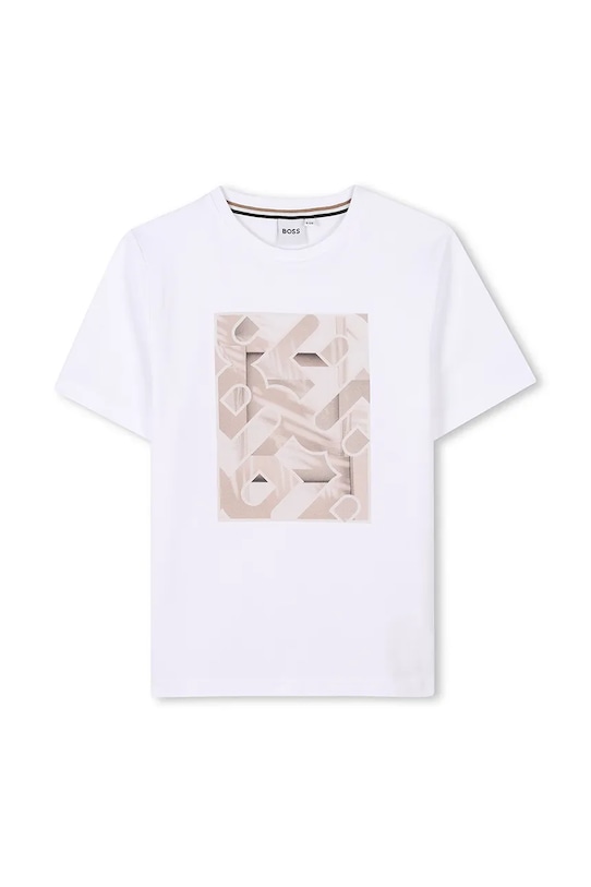 BOSS tricou de bumbac pentru copii J52036.162.174 alb SS25