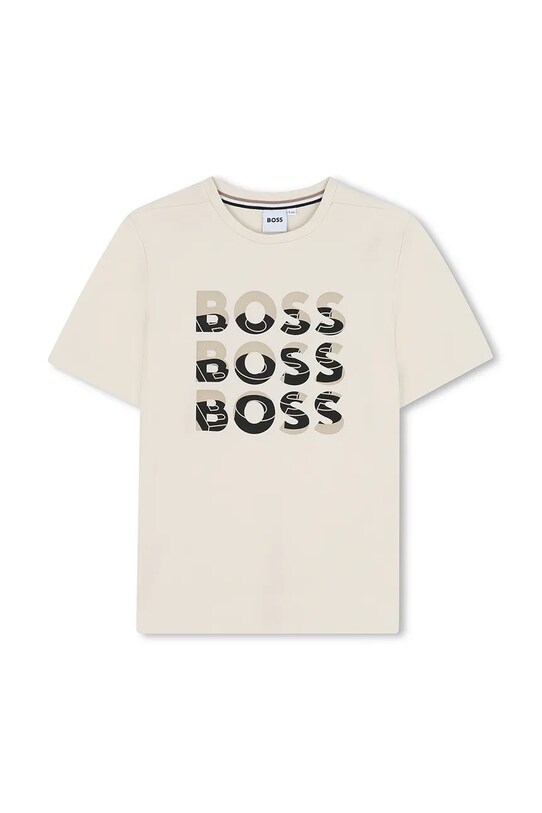 Детская хлопковая футболка BOSS хлопок бежевый J52038.114.150