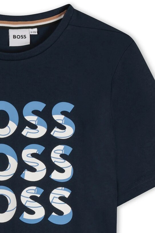 Chłopiec BOSS t-shirt bawełniany dziecięcy J52038.114.150 granatowy